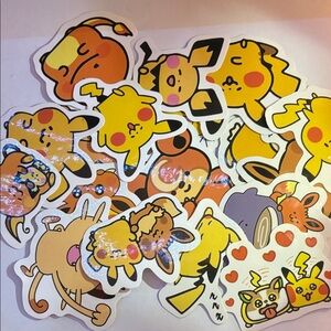 Set of 20 Pokémon stickers, great for decorating and collecting!